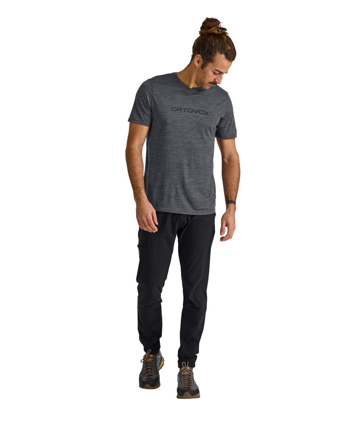 Ortovox 150 Cool Brand T-Shirt Men's in Dark Arctic Grey