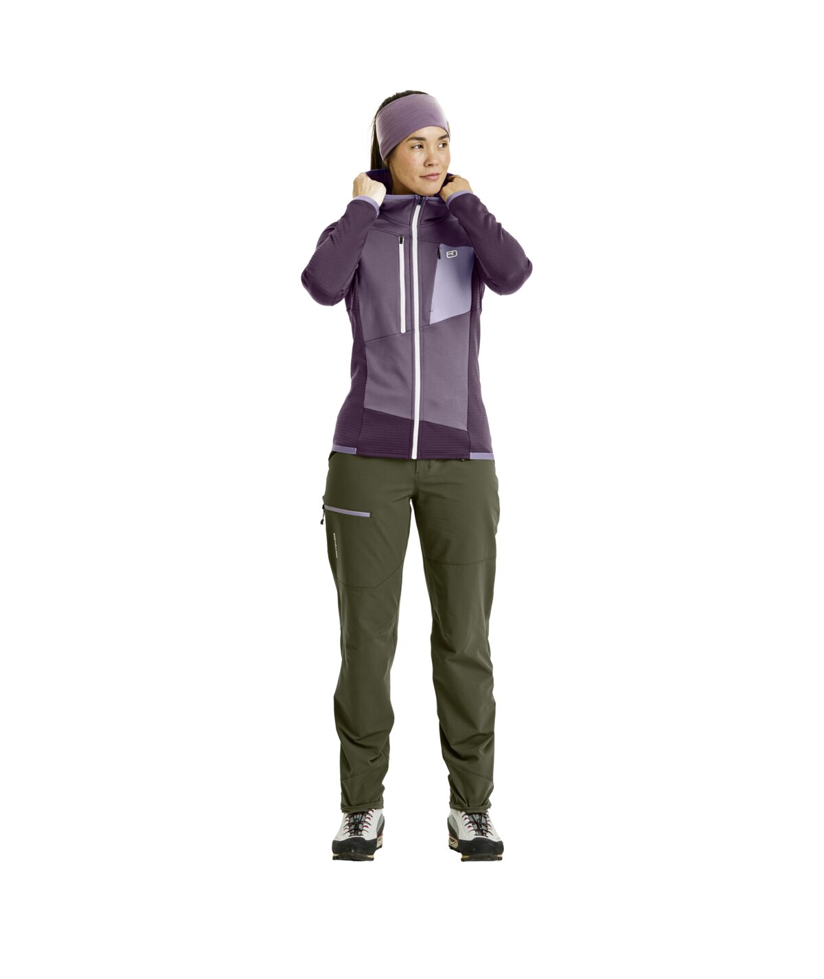 Ortovox Fleece Grid Hoody Women's in Green Acid